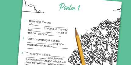 Psalms 1 Coloring Page & Memory Activity for kids (PDF Printable)
