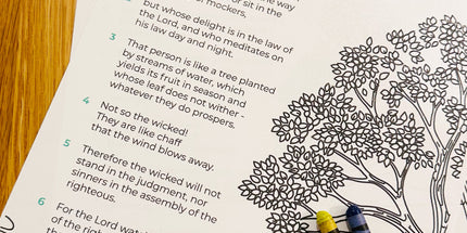 Psalms 1 Coloring Page & Memory Activity for kids (PDF Printable)